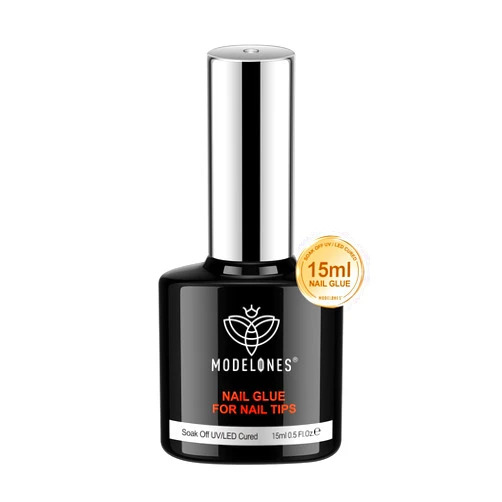 Modelones 9 in One Nail Glue Base Coat Nail Polish Set Brush On Gel Nail Glue 15ml for Rhinestone, False Nails, Base Gel, Blooming Nail Art Gel Nail Kit for Acrylic Nails U V Lamp Needed