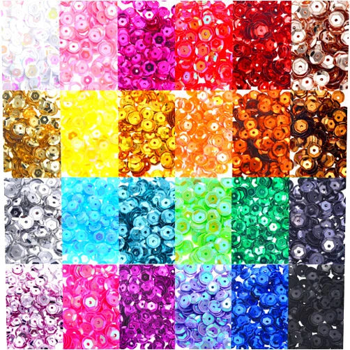 JOYAHO 5mm Sequins for Crafts Bulk, 24 Colored Iridescent Metallic Sequins 16800pcs Loose Small Round Cup Sequin Glitter Paillettes for Embroidery Arts Craft Embellishment