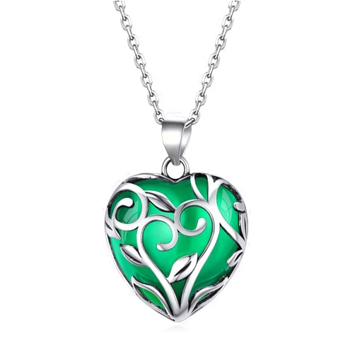 Bestyle Tree of Life Wrapped Healing Crystal Necklaces 12 Month Birthstone Pendant for Women, Crescent/Heart Gemstone Jewelry, Vintage Birthday Gifts/Energy Gift