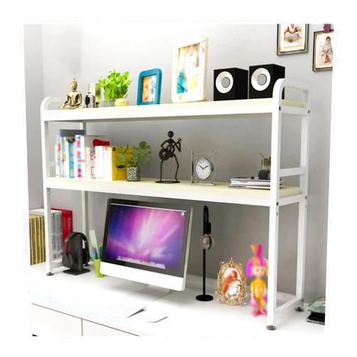 ARINAL Bookshelf 2 Tiers Wooden Bookshelf Countertop Storage Display Rack Organizer Wooden Display Rack Organizer Bookcase Organizer