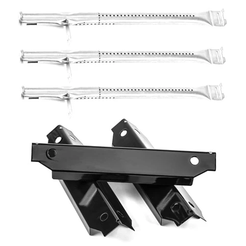 Uniflasy Grill Replacement Parts Kit for Dyna-Glo DGC310CNP-D, DGC310RNP-D, DGC310BNP-D 3 Burner Propane Gas Grill Burner and Porcelain Steel Heat Plate Shield