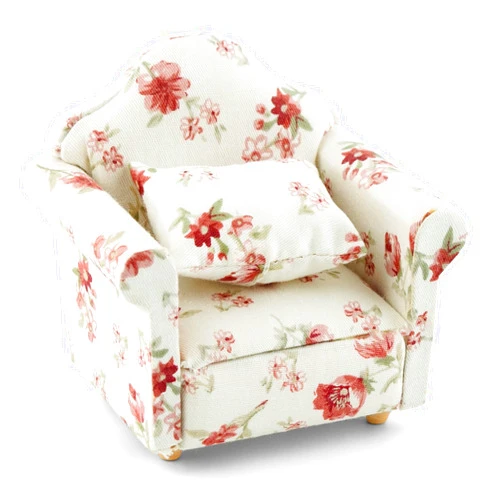 AUEAR, 1:12 Mini Wooden Sofa Arm Chair Furniture for Living Room