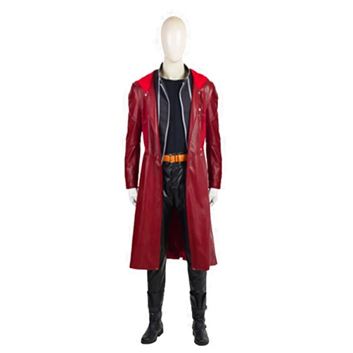 UPUPCOS Adult Men's Cosplay Costume Red Hooded Coat Windbreaker Full Set Halloween Outfit Carnival Party