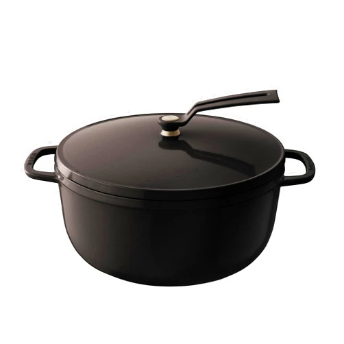 Vermicular Oven Pot 2.0 | Lightweight Enameled Cast Iron Pot | 26cm (5.9 Qt) | Non-Toxic | Induction-compatible | Dutch Oven | Made in Japan | Hazelnut Brown