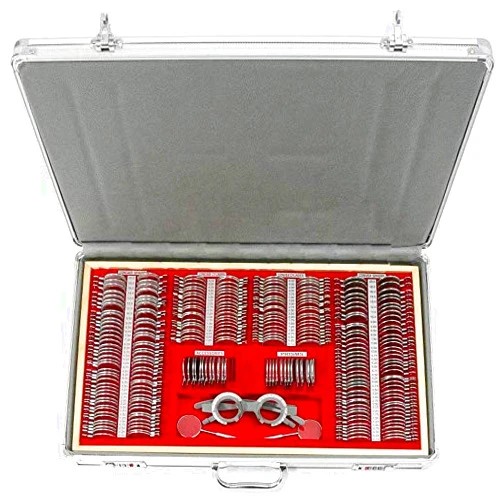 TFCFL Eye Protection Accessories Set 266 Pcs Optical Trial Lens Set Metal Rim Optometry Kit Case with Free Trial Frame Eye Protection Accessories Shipped from US warehouses (266) (266PCS)