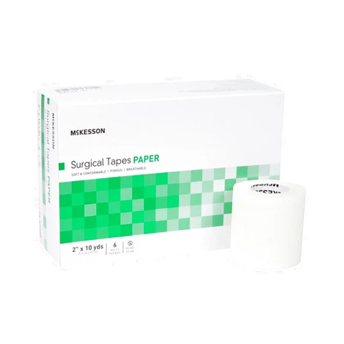 McKesson Surgical Tape, Non-Sterile, Paper, Air and Moisture Permeable, 2 in x 10 yds, 6 Count