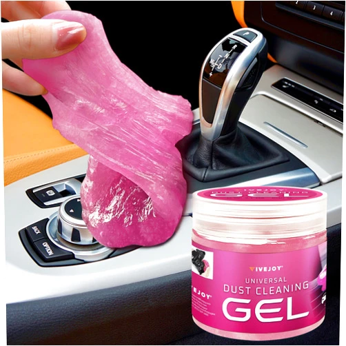 FiveJoy Car Cleaning Gel, 200g Car Cleaning Putty for Detailing Interior Cleaner, Dust Cleaning Slime for Cars, Keyboards & Electronics – Reusable Odorless Car Cleaning Supplies, Pink, 1 Pack 7oz