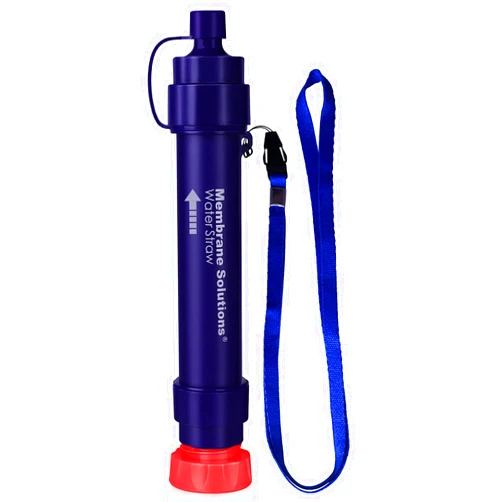 Membrane Solutions Water Filter Straw WS02, Detachable 4-Stage 0.1-Micron Portable Water Filter Camping, 5,000L Water Purifier Survival Gear and Equipment for Hiking Camping Travel and Emergency