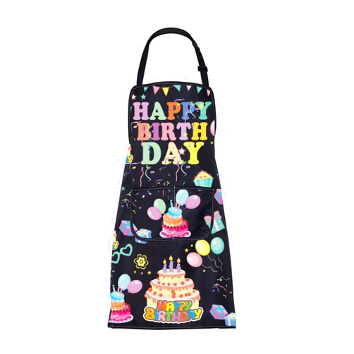 FUSTMW FUSTME Happy Birthday Aprons for Women Happy Birthday Gift Birthday Party Kitchen Cooking Chef BBQ Aprons with Pockets