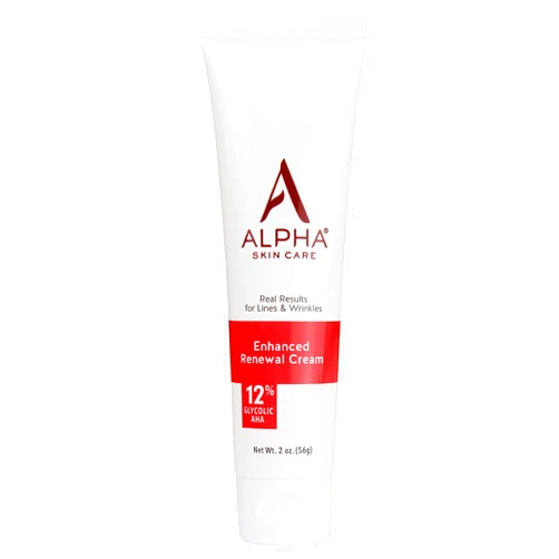 Alpha Skin Care Enhanced Renewal Cream | Anti-Aging Formula | 12% Glycolic Alpha Hydroxy Acid (AHA) | Reduces the Appearance of Lines & Wrinkles | For Normal to Dry Skin | 2 Ounce (Pack of 1)