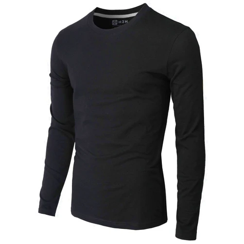 H2H Mens Casual Slim Fit Long Sleeve T-Shirts Soft Lightweight V-Neck/Crew-Neck Size XS to 3XL