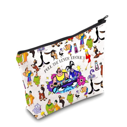 LEVLO Funny Emperors Movie Cosmetic Make Up Bag Emperors Fans Gift Pull The Lever Makeup Zipper Pouch Bag For Friend Family (Pull The Lever Full)