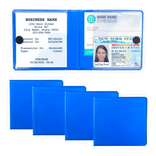 Dickno 4 PCS Car Registration and Insurance Holder, 10.6''×4.8'' Essential Auto Card Glove Box Organizer with Closure, Vehicle Interior Accessories Perfect for Documents, Cards