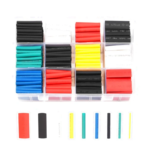 innhom 650pcs Heat Shrink Tubing Heat Shrink Tube Wire Shrink Wrap Shrinkage Ratio 2:1 Electrical Cable Wire Kit Set Long Lasting Insulation Protection