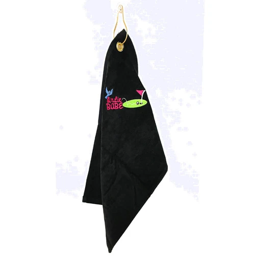 Birdie Babe Black Golf Towel
