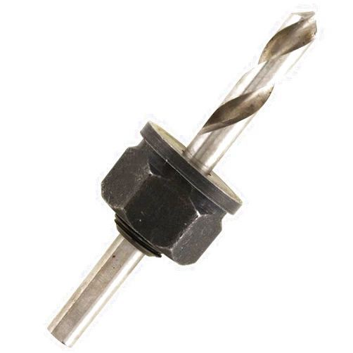 Bosch Vermont American 18303 Carbon Steel Large Diameter Hole Saw Mandrel with 1/4-Inch Pilot Drill Bit
