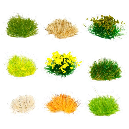 Warmtree 126 Pcs Static Grass Bushy Tufts Lowland Shrubs Tuft Terrain Model Kit for Train Landscape Railroad Scenery Sand Military Layout Model Miniature Bases and Dioramas