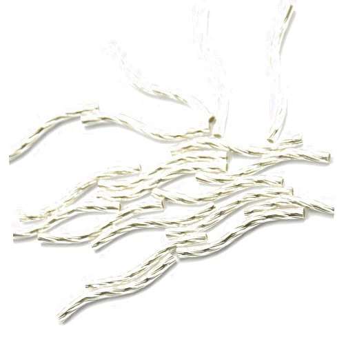 LoveinDIY 50pc Curved Tube Noodle Beads DIY Jewelry Findings 24x1.9mm