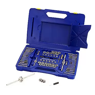 IRWIN Tap And Die Set, Machine Screw/SAE/Metric, 76-Piece (26376) 76-Piece Fractional & Metric