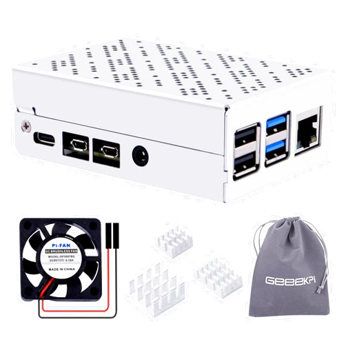 GeeekPi Case for Raspberry Pi 4, Aluminum Case with Cooling Fan and Heatsinks for Raspberry Pi 4 Model B 8GB/4GB/2GB