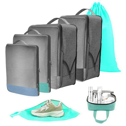 NautDuty Compression Packing Cubes for Travel, 7 Set Travel Packing Cubes for Carry on Suitcases, Compression Packing Cubes for Backpack, Mesh Packing Cube Organizer Bags Set, Travel Packing Organizers