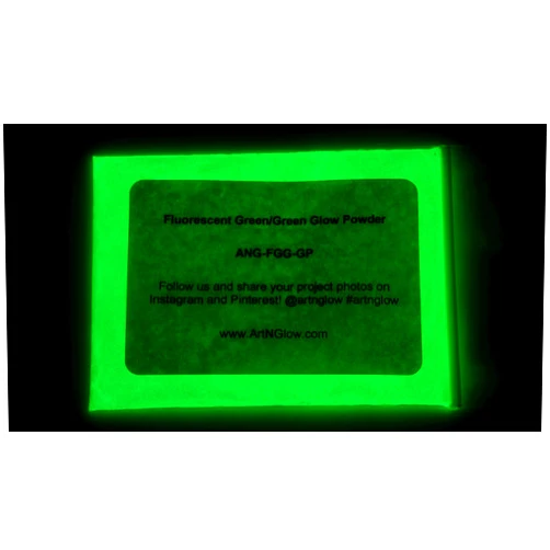 Art 'N Glow Glow in The Dark Pigment Powder - Neutral and Fluorescent Color for Art Painting, Fine Art, Nail Art Paint, and DIY Crafts - Non-Toxic, Long Lasting 10+ Color Options - Fluorescent Green - (12 Grams)
