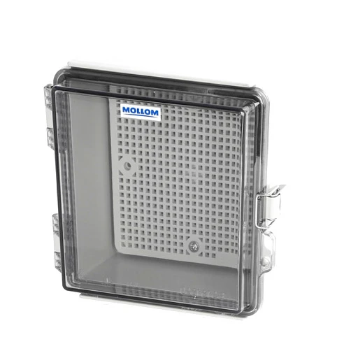 Mollom Outdoor Junction Box for Electrical Project Waterproof IP67 with Hinged Transparent Cover, Stainless Steel Latch, Mounting Plate, and Wall Brackets(150x150x90mm | 5.9x5.9x3.5In)