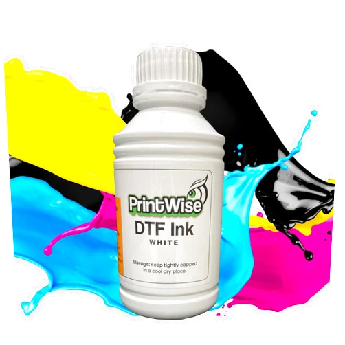 PrintWise Premium White DTF Ink 500 ml Bottle – USA Processed Heat Transfer Ink Compatible with Epson i3200, DX5, DX7, 5113, XP600, 4720, TX800, I1600, and More