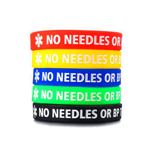 VNOX 5Pcs a Set Silicone Type 1 2 Diabetes Medical Alert ID Bangle Bracelet,7.5