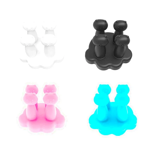 Kcjuoam Silicone Toothbrush Holders Multifunctional Waterproof Self Adhesive Single Tooth Brush Hook Plug Holder Utility Hooks fit Bathroom Kitchen Dining Room Office Pack of 4
