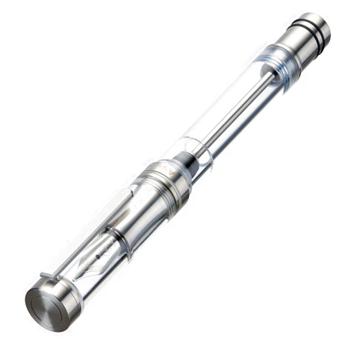 Asvine Vacuum Filling Fountain Pen Luxury Titanium Fine Point Pen V200 Series, Clear Demonstrator Smooth Writing Pen Gift Case