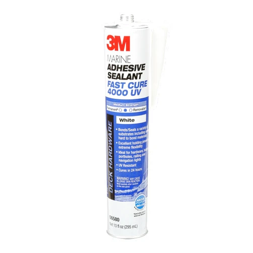 3M Marine Adhesive Sealant 4000 UV, PN06580, White, 295 mL Cartridge, 10 Fl Oz (Pack of 1)