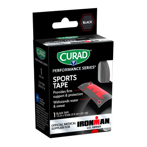 Curad CURIM5029H Performance Series Ironman Sports Tape, Black with Red, 1.5