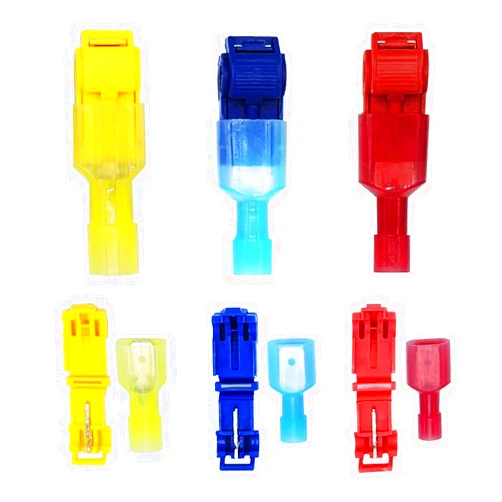 Wvapzwr 60Pcs/30Pairs T Tap Wire Connectors, Quick Splice Electrical Wire Terminals Connectors, Insulated Male Quick Disconnect Spade Terminals Assortment Kit, AWG 22-18, 18-14, 12-10
