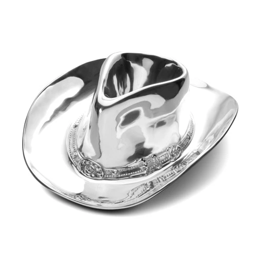 Wilton Armetale Cowboy Hat Chip and Dip Server, 12-Inch-by-15.25-Inch, Silver