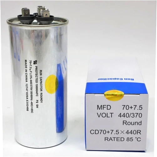 CAROPT for Supco CD70+7.5X440R for HVAC Motor Round Dual Run Capacitor 70 + 7.5 for MFD 440 Volts