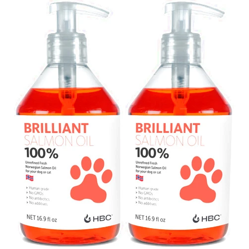 Hofseth BioCare Salmon Oil for Dogs - Healthy Skin & Coat, Natural Norwegian Omega 3 Fish Oil Food Supplement, EPA & DHA Fatty Acids, Ideal for Shedding, Allergy, Itching, Dry Skin, Joint & Bone Health - (2 x 16.9oz)