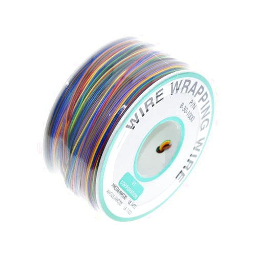Wvapzwr PCB Solder PVC Coated Tin Plated Copper Wire Wrapping Wire 250M 30AWG Insulation Test Wrapping Cable PCB Soldering Fly Jumper Wire 8 Color