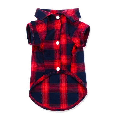 Koneseve Dog Shirt, Pet Plaid Clothes Shirt T-Shirt, Sweater Bottoming Shirt for Small Dog Cat Puppy Grid Adorable Wearing Stylish Cozy Halloween,Christmas Costumes (Red;L/Large)