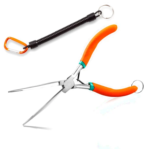 SPEEDWOX 7-Inch Long Reach Needle Nose Pliers with Teeth Extra Long Nose Precision Wire Looping Pliers Needle Remover Pliers for Hard to Reach Narrow Spaces Jewelry Making Tools Curved Handle