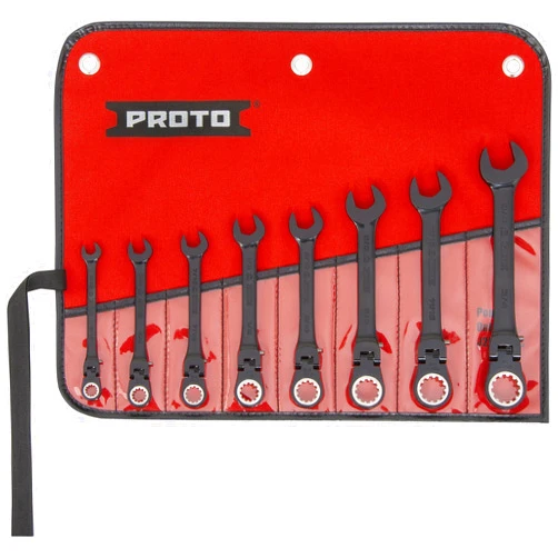 STANLEY Proto Stanley Industrial JSCVF-8S Black Flexible 8-pc Ratchet Wrench Set