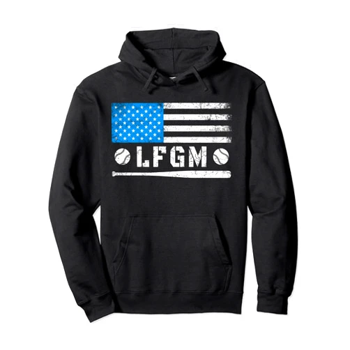 Baseball Fan Gifts For Men And Women LFGM Tee American Flag Baseball Fan Gifts LFGM Pullover Hoodie