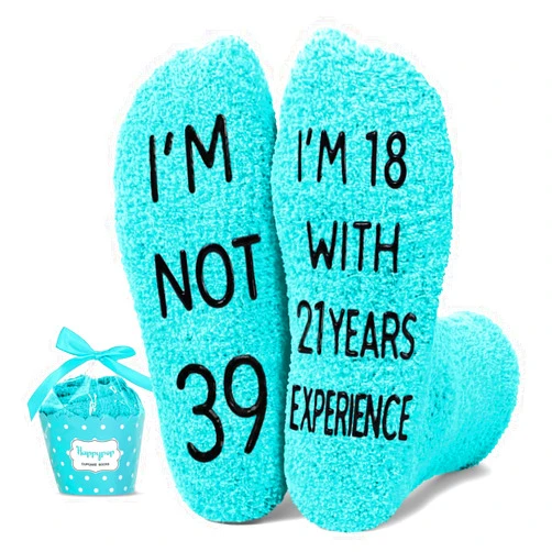 HAPPYPOP Birthday Gifts for Women Men - Best Gifts for Guys in Their 30s, Socks for 40 Year Old 36 37 38 39 Years