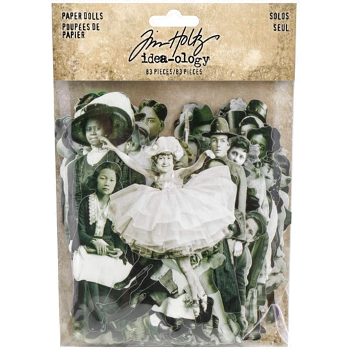 Tim Holtz Idea-Ology Paper Dolls Die-Cuts 83/Pkg-Solos Art Craft, Red, Green