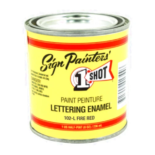 1 Shot Letter Enamel 102L Fire Red 8 Oz