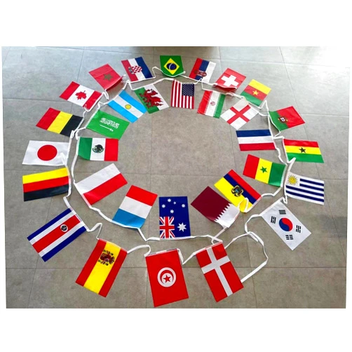 World Flags Direct World Cup 2022 Soccer String Flag Bunting - 30' Long String Flag Bunting; Contains One 6