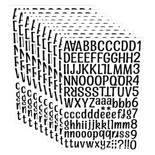 Dvobez 1260Pcs 1 Inch Letter Stickers, 10 Sheet Vinyl Letter Stickers Waterproof Alphabet Stickers, Self-Adhesive Letter Sticker for Class Office Arts Crafts Sign Poster Mailboxes Handbook (1In, Black)