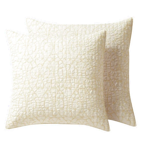 Homthreads by Levtex Home - Beckett Two Euro Pillow Shams - Microfiber Jacquard - Damask Scroll - Cream - Euro Size (26x26in.), No insert and Pillow Sham Size