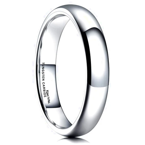 King Will Basic 2mm 4mm 6mm 8mm Tungsten Wedding Band Ring for Men Women Silver/Gunmetal/Black Domed High Polish Tungsten Carbide Ring Comfort Fit 4-15