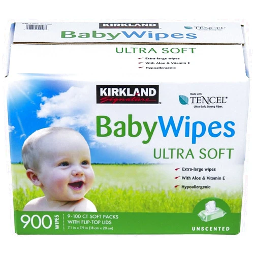 Menlexly Kirkland Signature Unscented UltraSoft Bay Wipes - 900 WipesF
